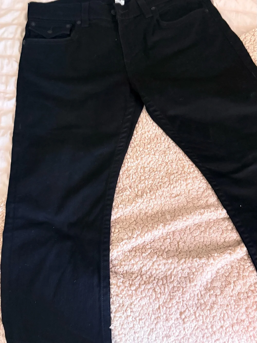 True Religion Black Straight-Leg Bottoms